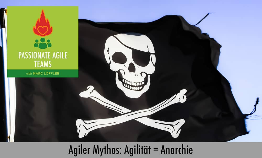 Piratenflagge und Podcast-Titel: Agiler Mythos, Agilität = Anarchie